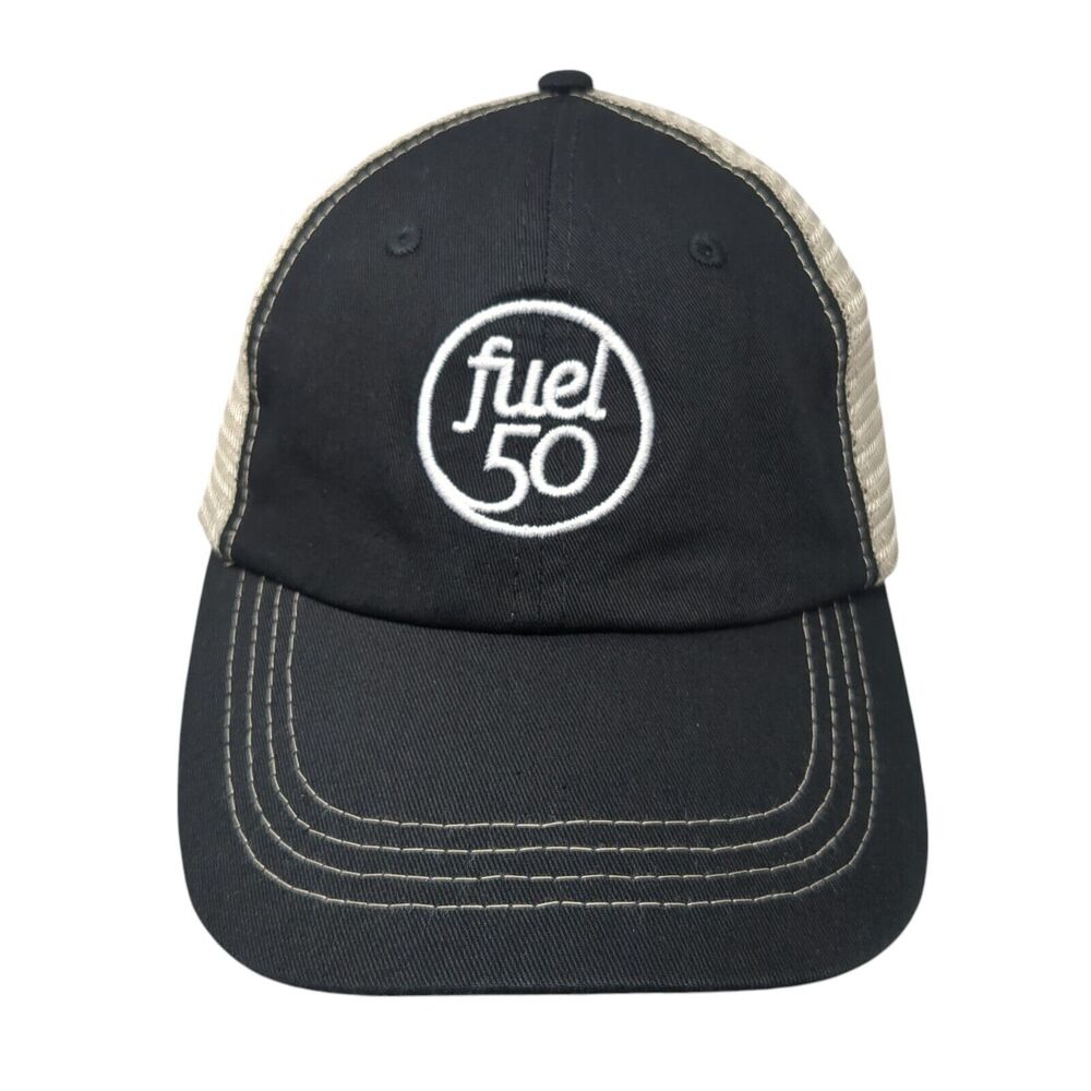 Fuel 50 Snapback Trucker Hat Black One Size Adjustable Mesh Back Prime Line